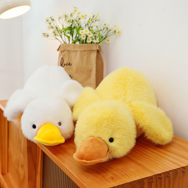 Cute Lying Duck Plush Toy – Soft Yellow Duck Pillow