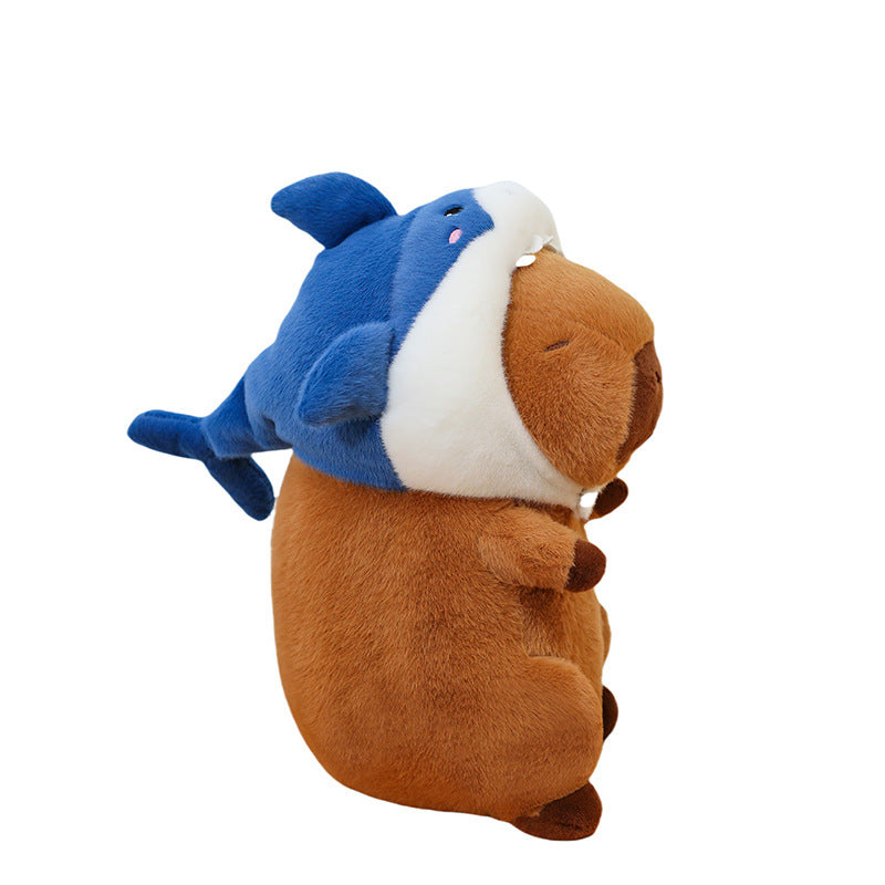 Shark Capybara Plush Toy – Cute Stuffed Animal Pillow