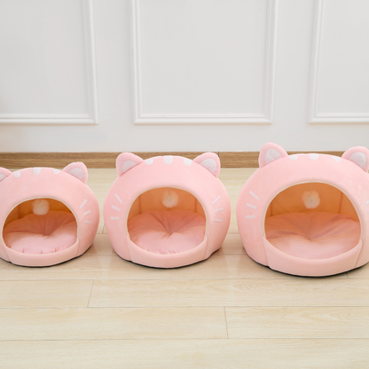 Pink Cat Shape Cat Bed House