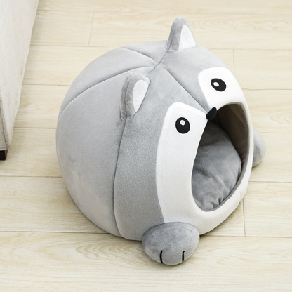 Husky Dog Shape Cat Bed House