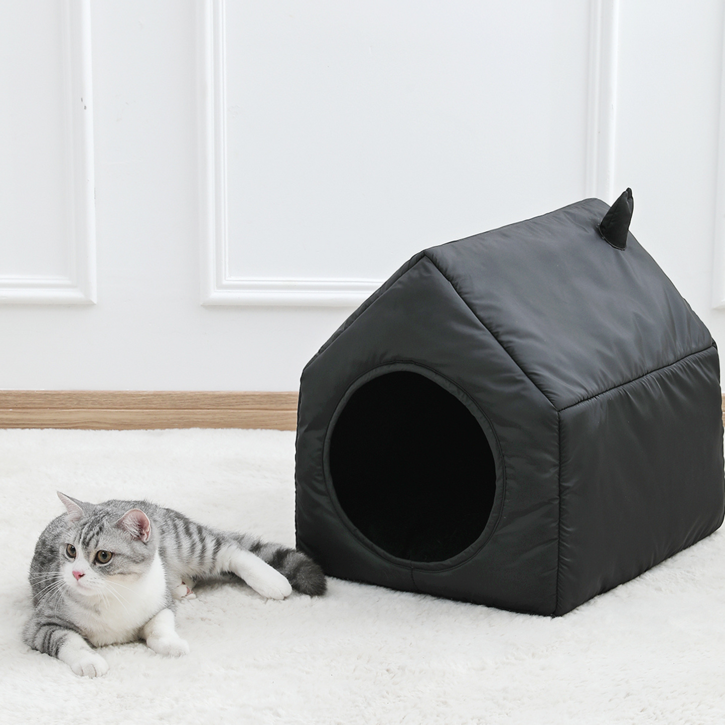 Black Shed Cat Bed House