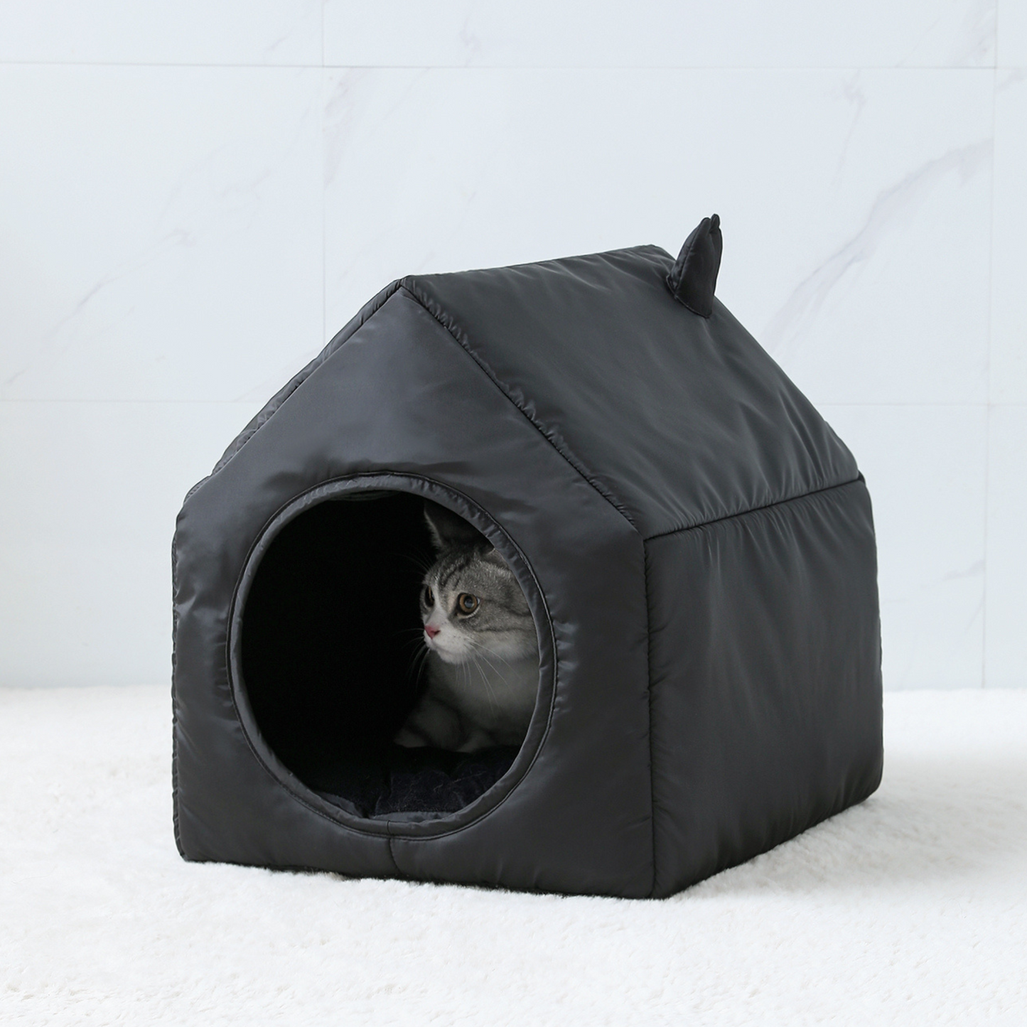 Black Shed Cat Bed House