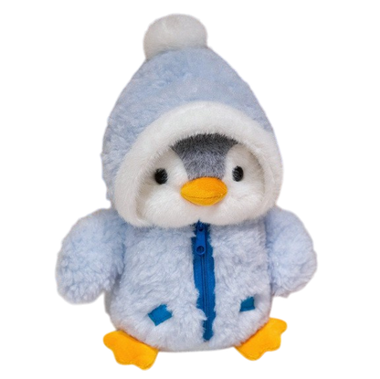 25cm Cozy Penguin Plush Toy – Cute Hooded Soft Doll