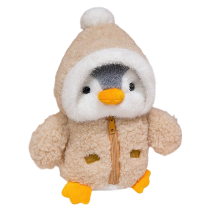 25cm Cozy Penguin Plush Toy – Cute Hooded Soft Doll