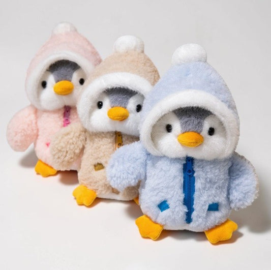 25cm Cozy Penguin Plush Toy – Cute Hooded Soft Doll