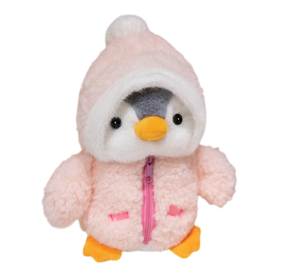 25cm Cozy Penguin Plush Toy – Cute Hooded Soft Doll