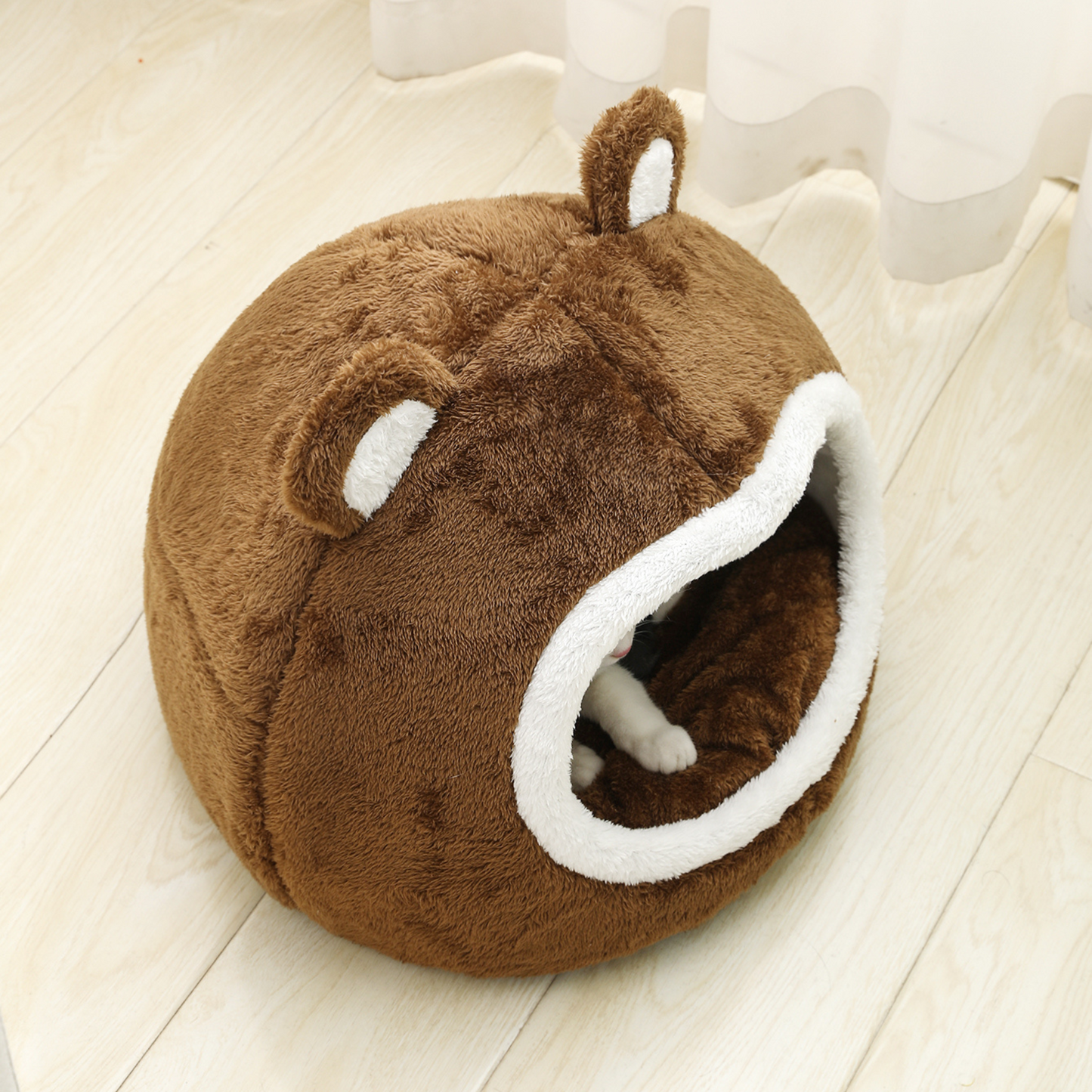 Bear Shape Cat Bed House