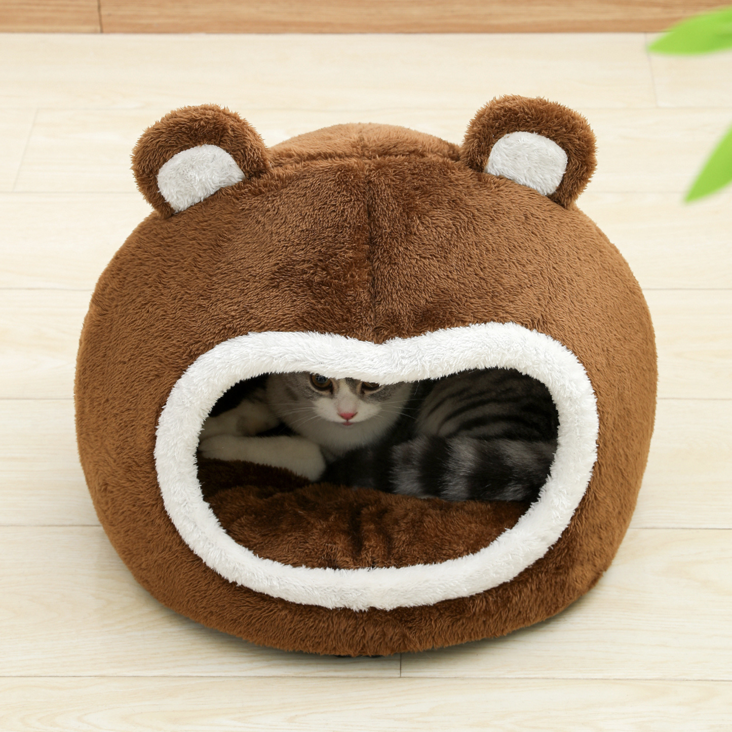 Bear Shape Cat Bed House