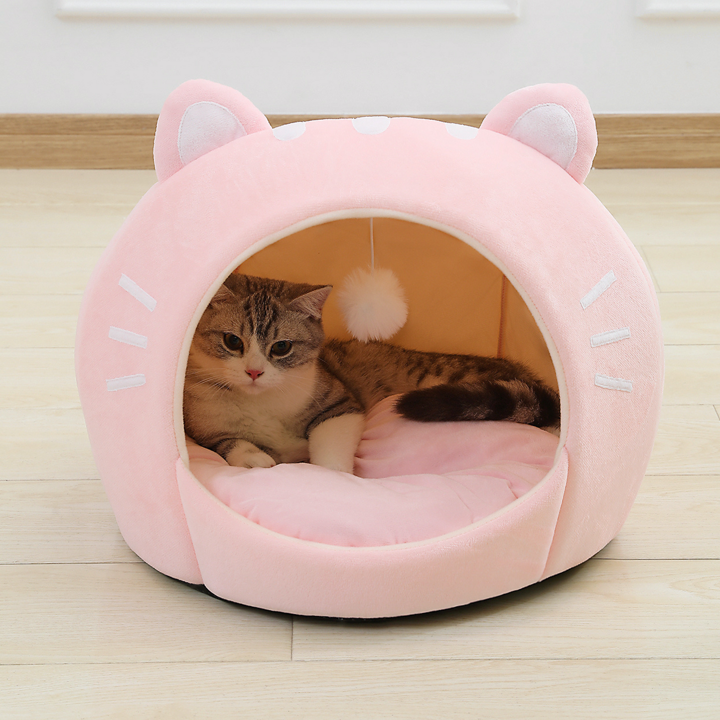 Pink Cat Shape Cat Bed House