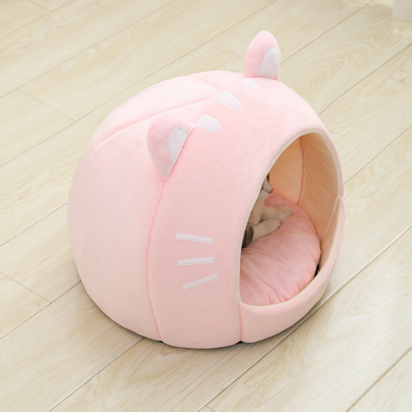 Pink Cat Shape Cat Bed House