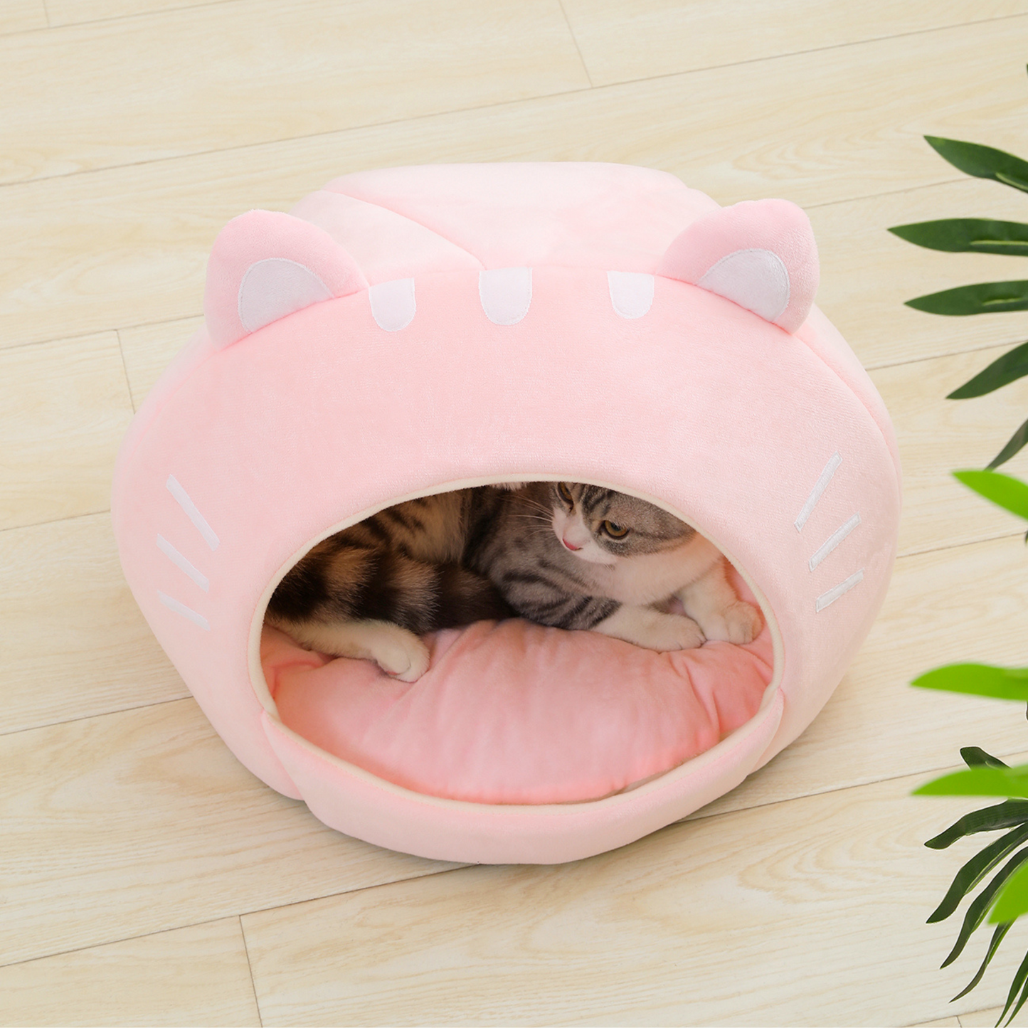 Pink Cat Shape Cat Bed House