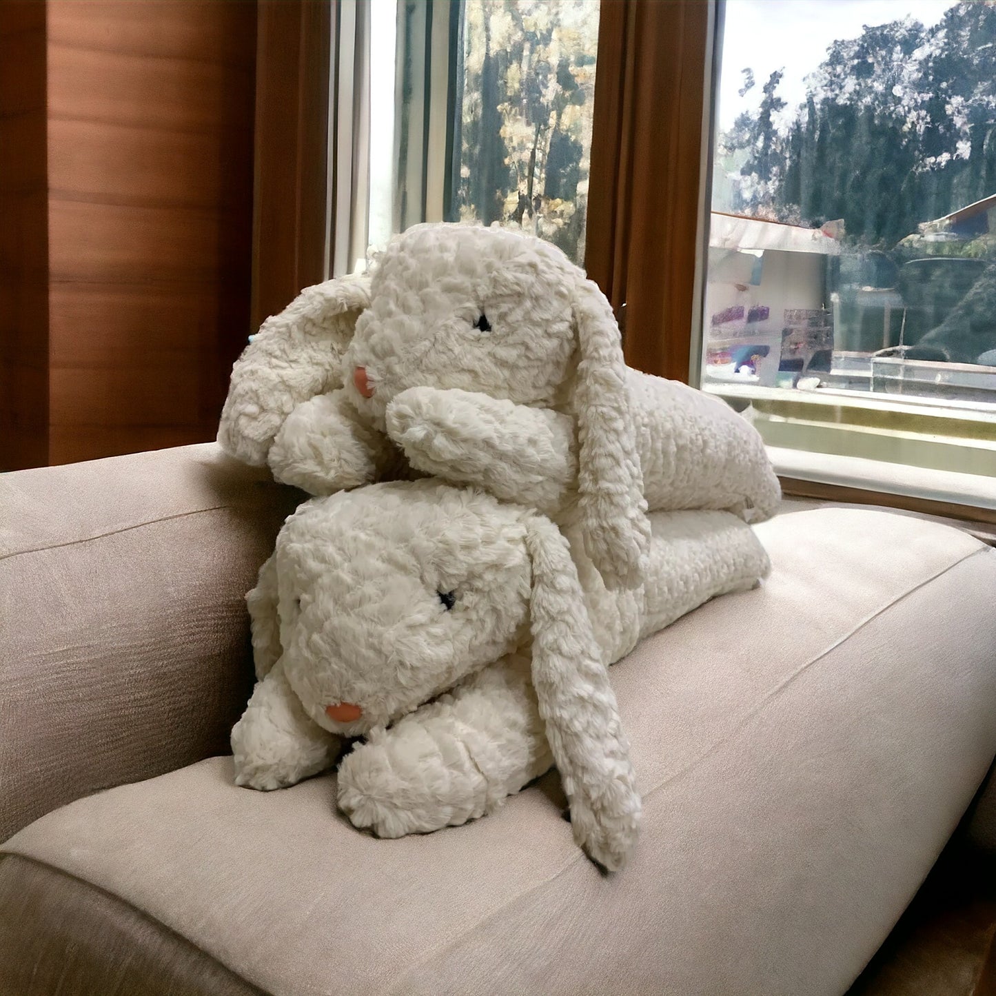 Bunny and Bear Long Sleeping Pillow