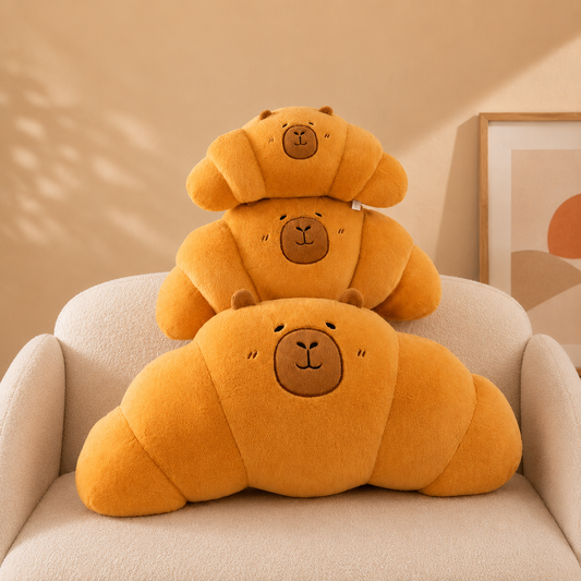 Capybara Croissant Plush Pillow Soft Stuffed Animal Cushion