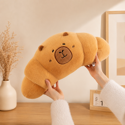 Capybara Croissant Plush Pillow Soft Stuffed Animal Cushion