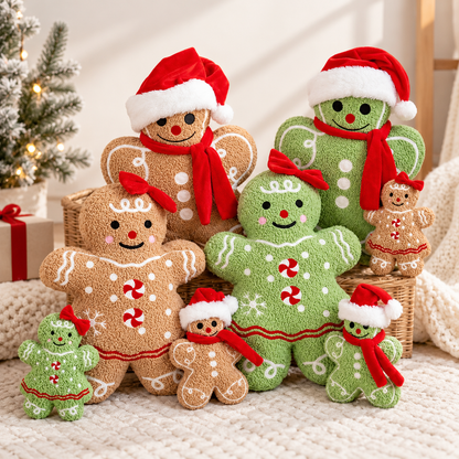 Christmas Gingerbread Santa Plush Cushion