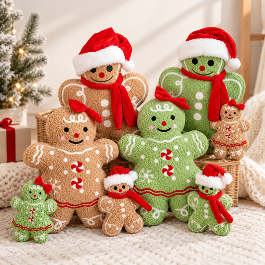 Christmas Gingerbread Santa Plush Cushion
