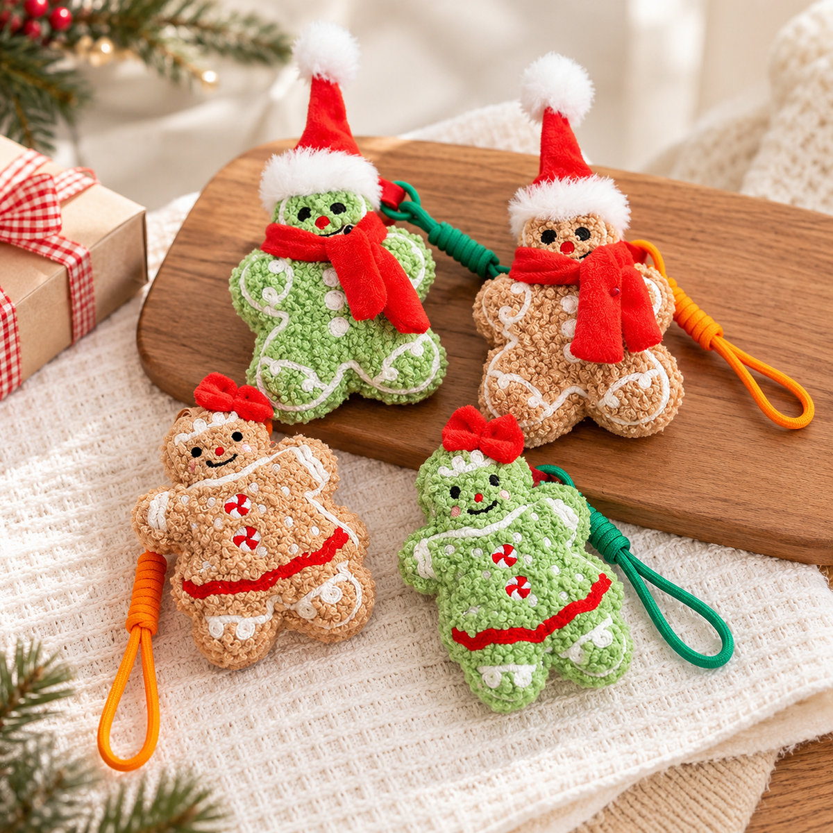 Christmas Gingerbread Santa Plush Cushion