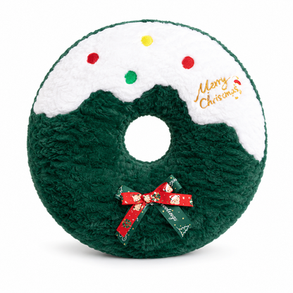 Christmas Plush Pillow | Gingerbread Tree Wreath Holiday Cushion