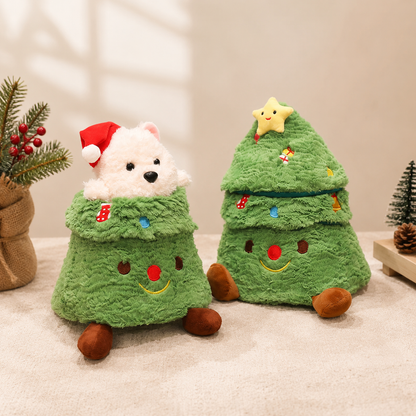Christmas Tree Puppy Plush Toy – Cute Festive Dog Stuffed Animal