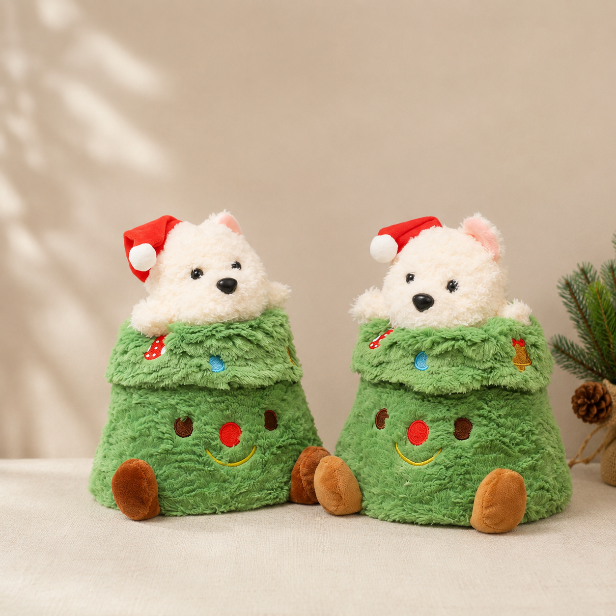 Christmas Tree Puppy Plush Toy – Cute Festive Dog Stuffed Animal