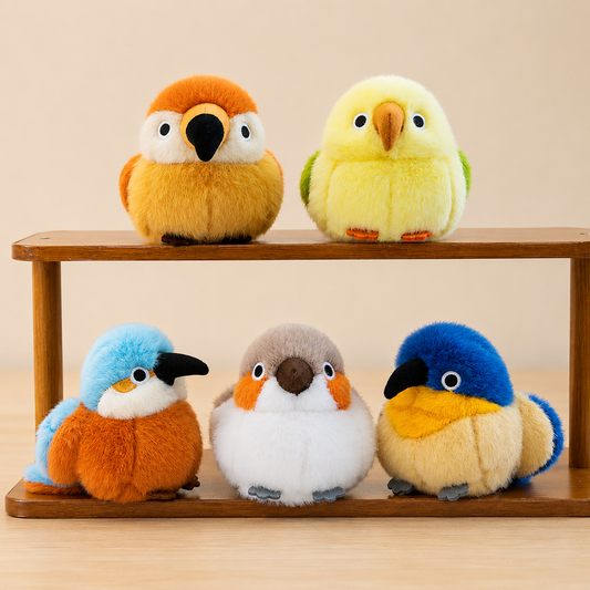 11cm Cute Bird Plush Keychain Soft Stuffed Animal Bag Charm