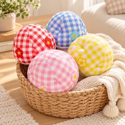Cute Checkered Mushroom Plush Toy