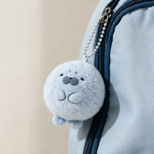 Cute Seal Plush Keychain Soft Kawaii Animal Pendant