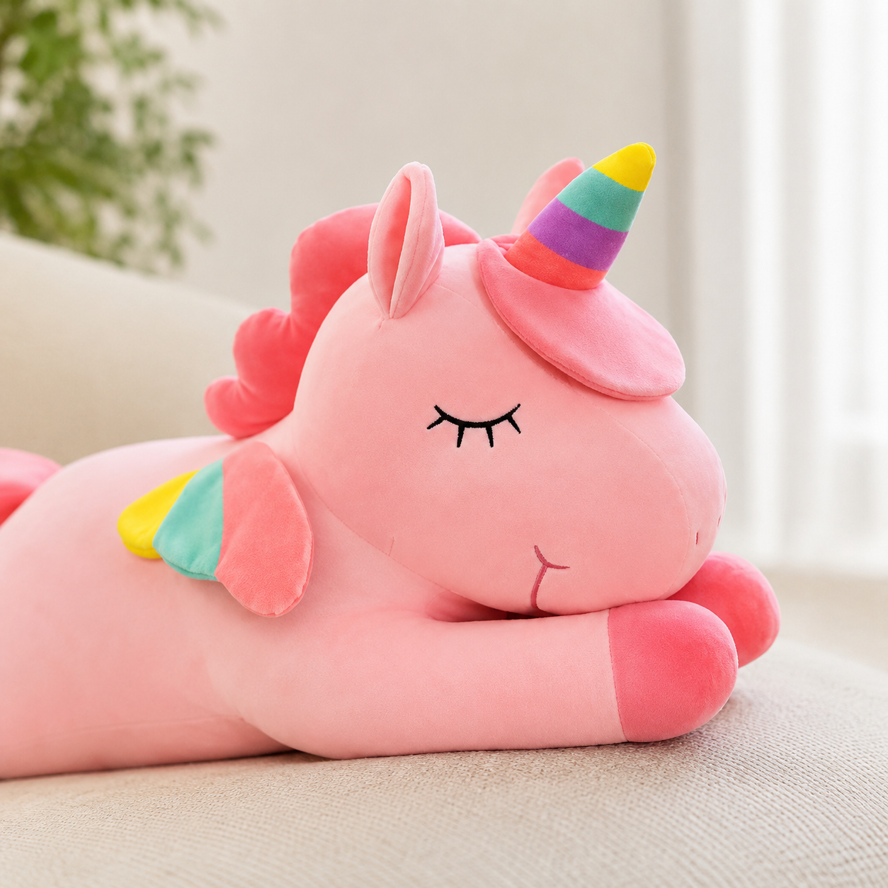 Cute Unicorn Plush Toy Soft Rainbow Stuffed Pillow