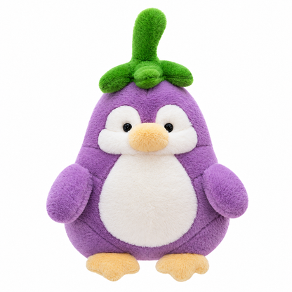 Eggplant Penguin Plush Toy – Cute Purple Fruit Stuffed Animal