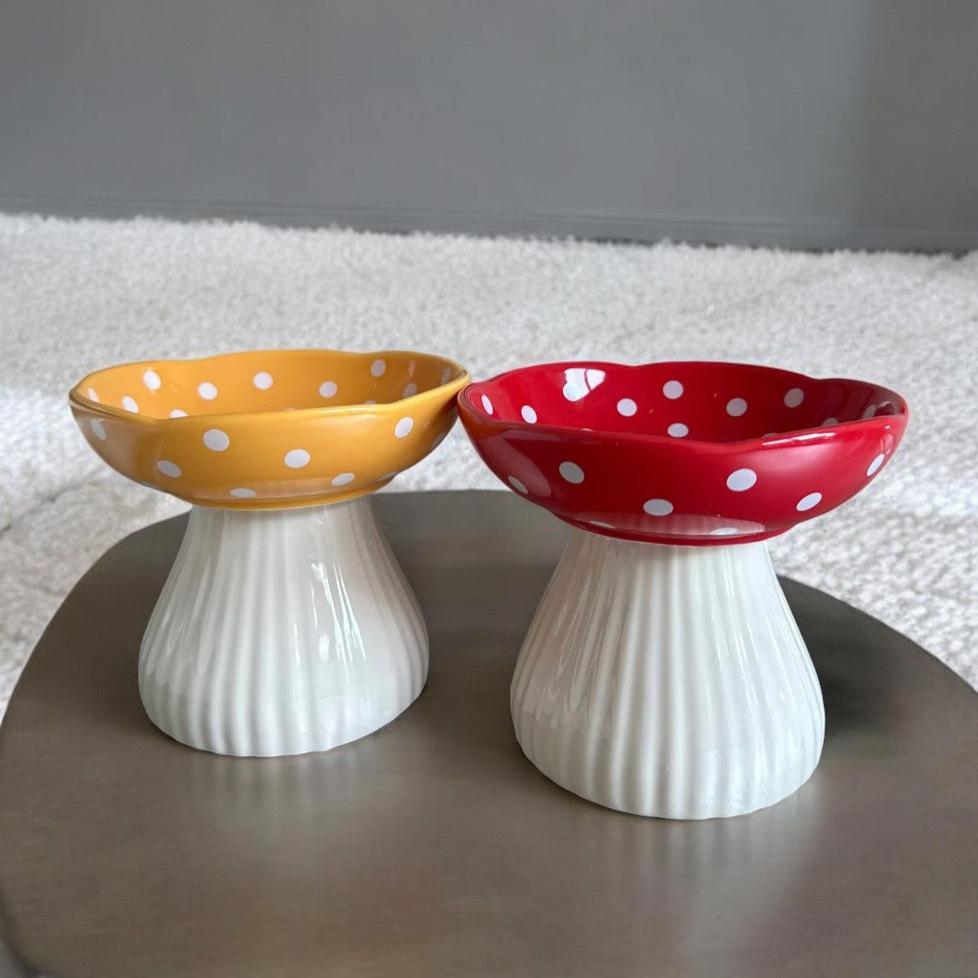 Mushroom Shape Ceramic Cat Food Bowl