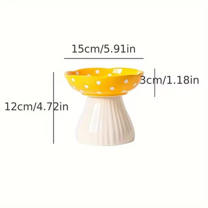 Mushroom Shape Ceramic Cat Food Bowl