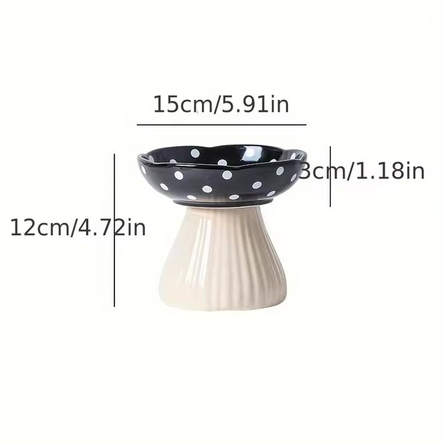 Mushroom Shape Ceramic Cat Food Bowl