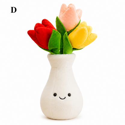 Plush Flower Pot Toy with Removable Flower, Cute Plush Decor