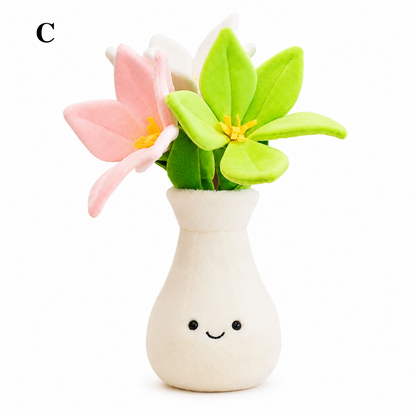 Plush Flower Pot Toy with Removable Flower, Cute Plush Decor