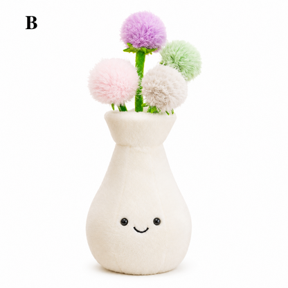 Plush Flower Pot Toy with Removable Flower, Cute Plush Decor