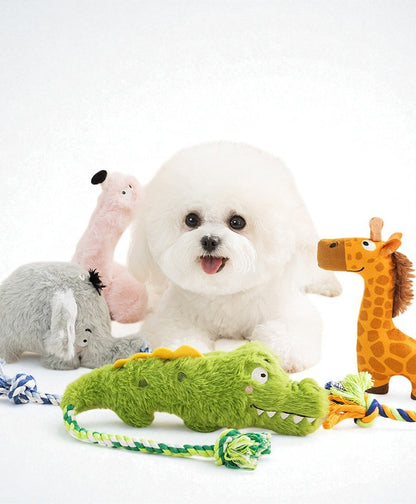 Plush Squeaky Dog Toys – Interactive Tug Rope & Pet Chew Toy