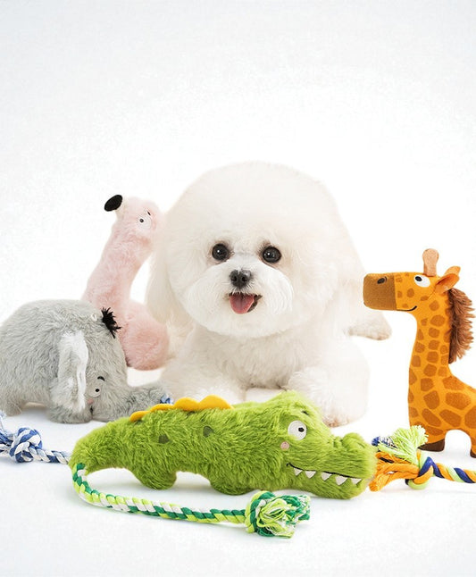 Plush Squeaky Dog Toys – Interactive Tug Rope & Pet Chew Toy