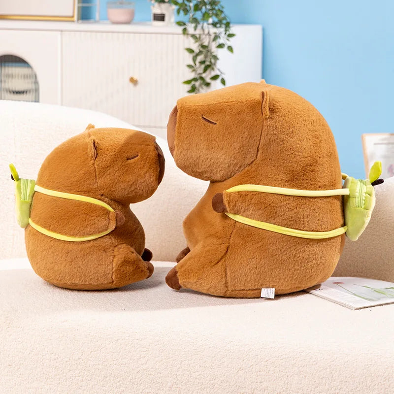 Capybara With Avocado Backpack Plush