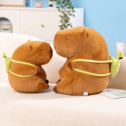 Capybara With Avocado Backpack Plush