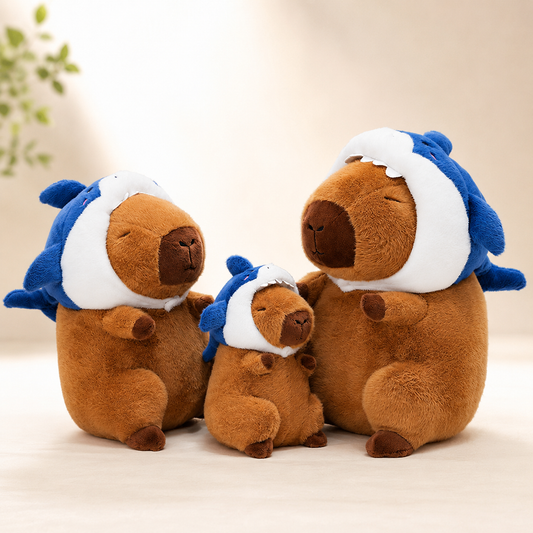 Shark Capybara Plush Toy – Cute Stuffed Animal Pillow