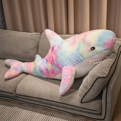 Rainbow Shark Stuffed Plush Pillow