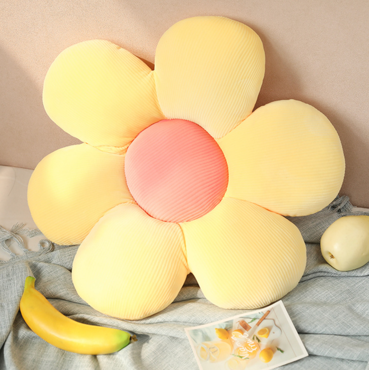 Colorful Flower Plush Pillow Cushion